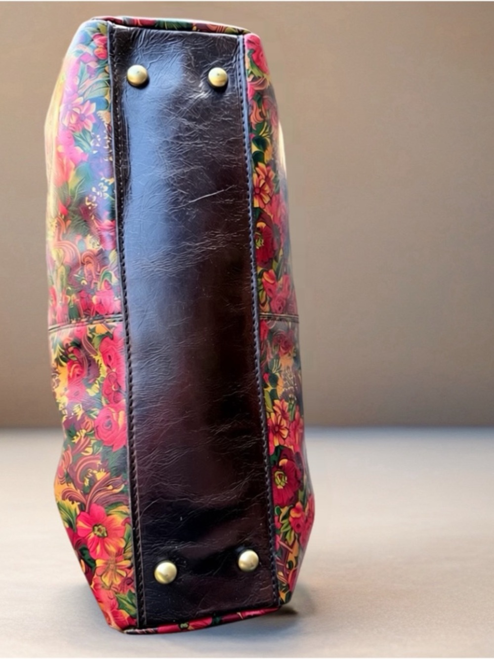 Patricia Nash Red Floral Leather Shoulder Bag - Picture 7 of 10